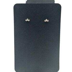 Elegant Goldtone Crystal Stud Earrings Crown Design Dainty Jewelry Accessories